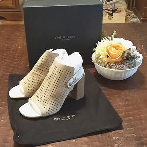 New Women's Rag and Bone Leigh Suede Stucco Heeled Sandals,9.5